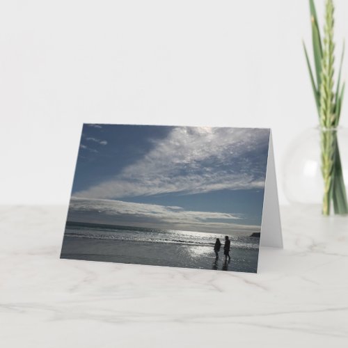 Walking on the Ocean Beach Card