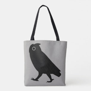 Walking Owl Funny Cool Wildlife Black and Grey Tote Bag