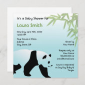 Walking Panda Baby Shower Invitation - Square (Front/Back)