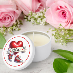 Walking Sneakers Heart XOXOXO Mini Candle Favors