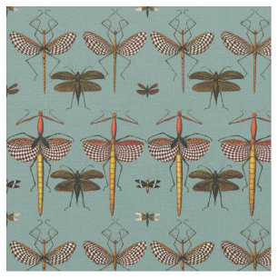 Walking sticks, Katydids and Dragonflies Fabric