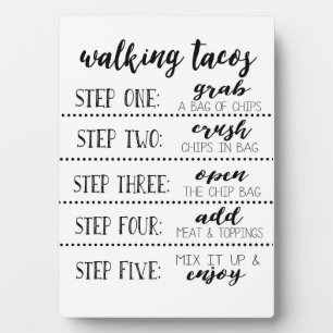 Walking Tacos Bar Sign, Make Your Own Taco Easel Plaque