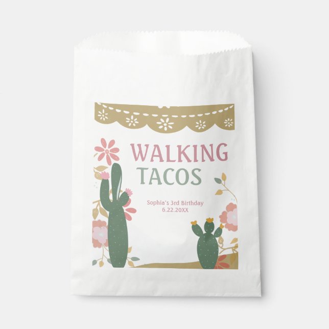 Walking Tacos Mexican Fiesta Birthday Party Favor Bag (Front)