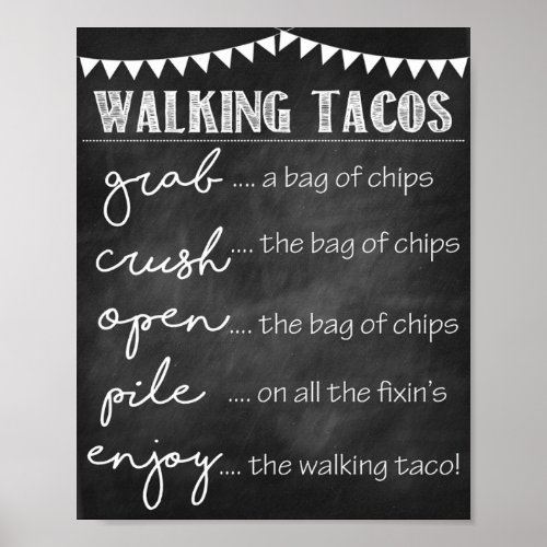Walking Tacos Party Sign