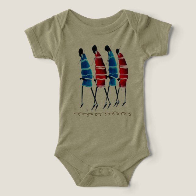 Walking Tall Maasai Art: Street Style | cultural  Infant T-shirt (Design Front)