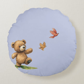 WALKING TEDDY ROUND PILLOW
