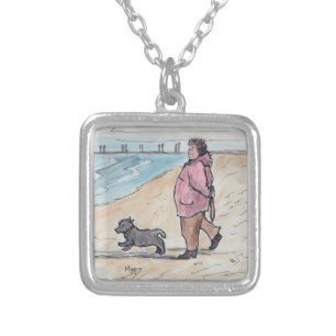 Walking the dog - 03 silver plated necklace