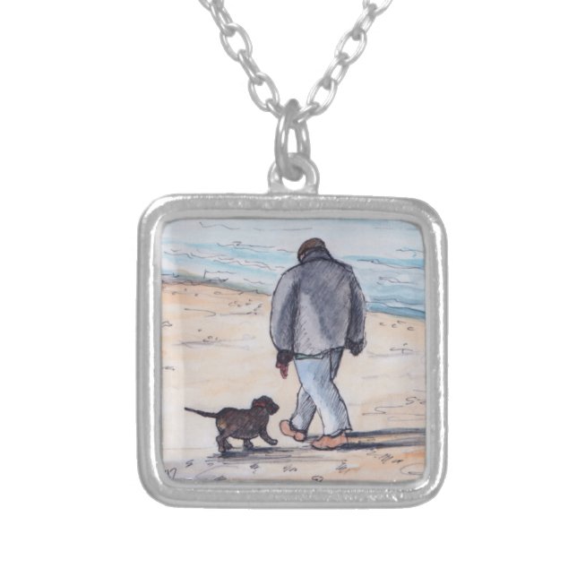 Walking the dog - 05 silver plated necklace (Front)