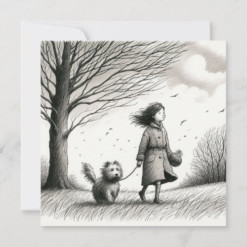 Walking the Dog Note Card