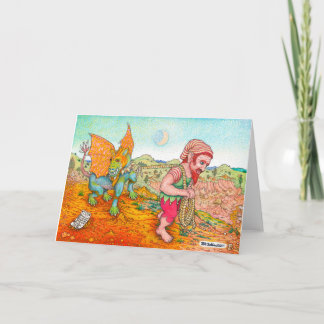 Walking the Gargoyle Greeting Card