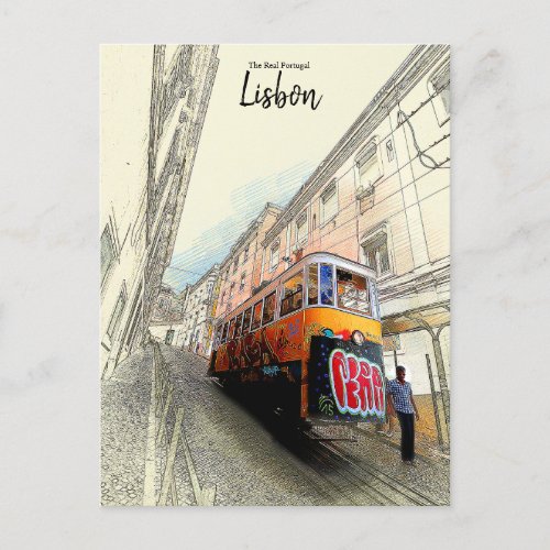 Walking the Tram_ Lisbon Portugal  Postcard