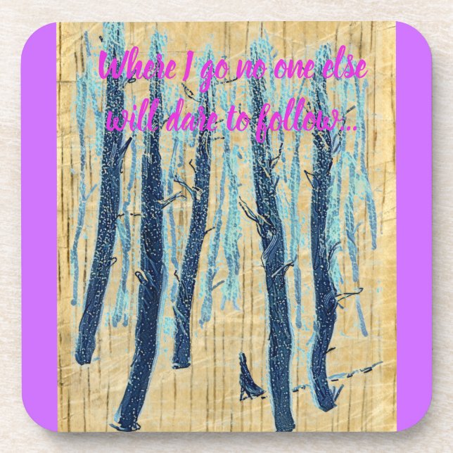 Walking Through Snowy Forest Beverage Coaster (Front)