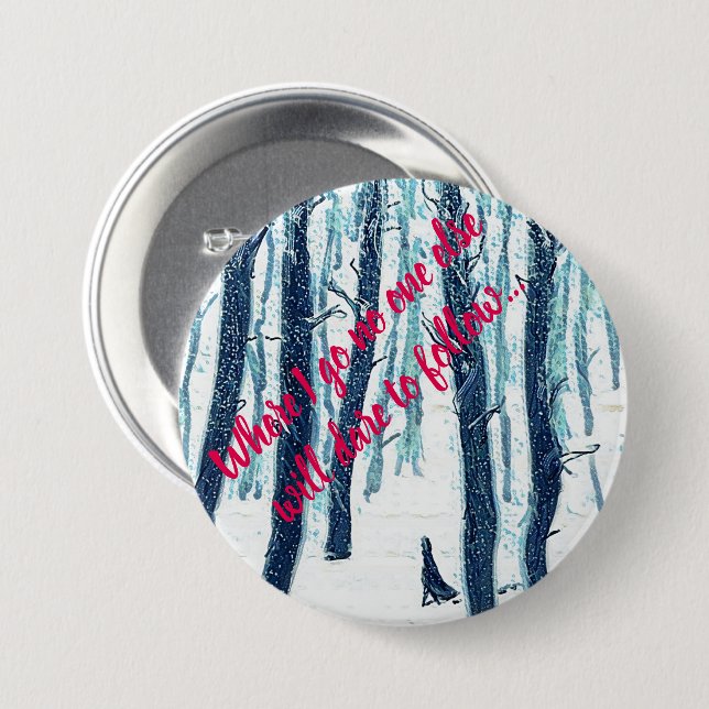 Walking Through Snowy Forest Button (Front & Back)
