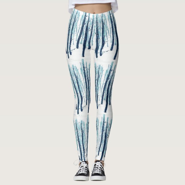 Walking Through Snowy Forest Leggings (Front)