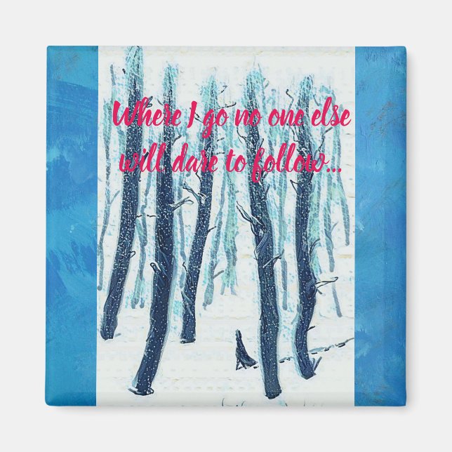 Walking Through Snowy Forest Magnet (Front)