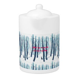 Walking Through Snowy Forest Teapot