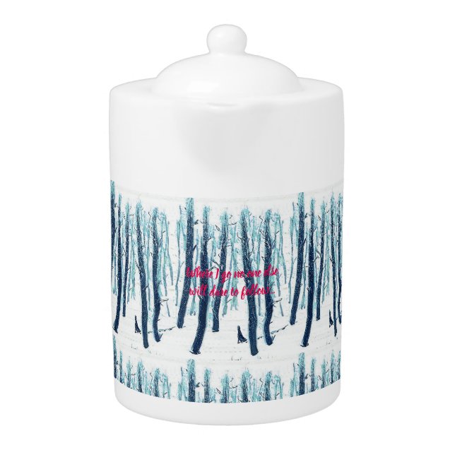 Walking Through Snowy Forest Teapot (Front)
