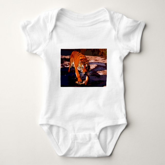 Walking Tiger Baby Bodysuit (Front)