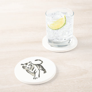 Walking Tiger Drawing - Ink Coaster Design