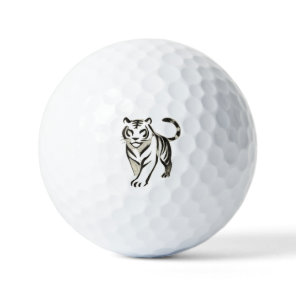 Walking Tiger Drawing - Ink Golf Ball Design