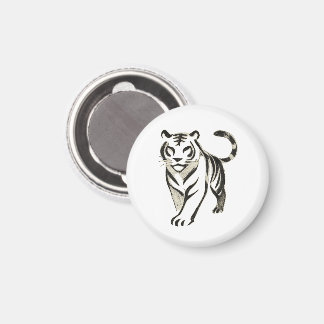 Walking Tiger Drawing - Ink Magnet Design