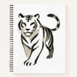 Walking Tiger Drawing - Ink Notebook Design