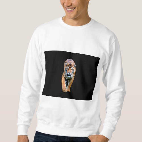 Walking Tiger Template Modern Elegant Mens Sweatshirt