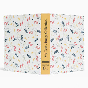 Walking Together: Adventure Footprint Pattern 3 Ring Binder