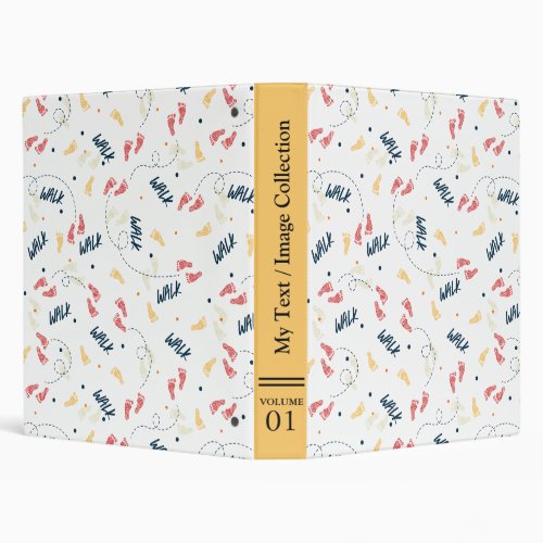 Walking Together Adventure Footprint Pattern 3 Ring Binder