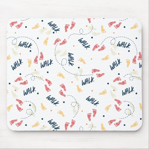Walking Together Adventure Footprint Pattern Mouse Pad
