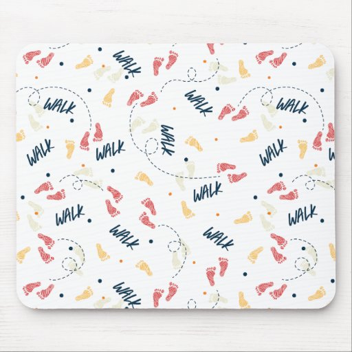Walking Together: Adventure Footprint Pattern Mouse Pad