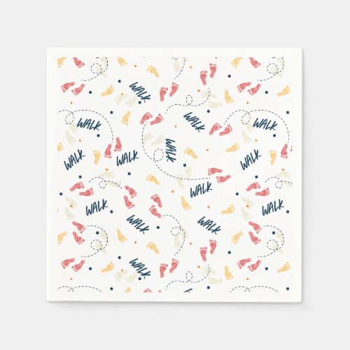 Walking Together Adventure Footprint Pattern Napkins