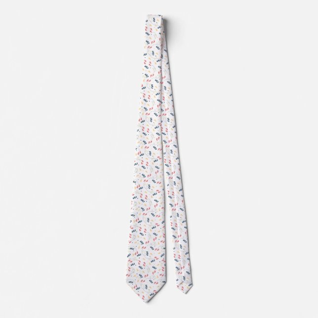 Walking Together: Adventure Footprint Pattern Neck Tie (Front)