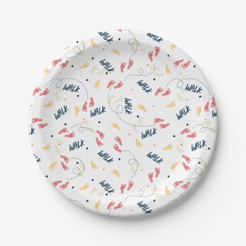 Walking Together Adventure Footprint Pattern Paper Plates