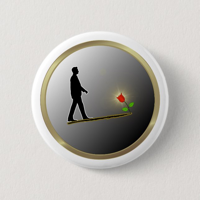 Walking Towards Hope Minimalist Silhouette Button (Front)