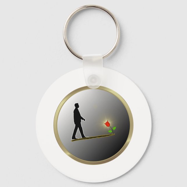 Walking Towards Hope Minimalist Silhouette Keychain (Front)