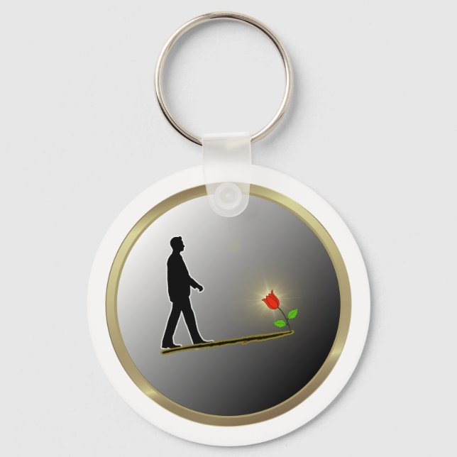 Walking Towards Hope Minimalist Silhouette Keychain (Front)