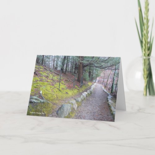 Walking trail at Walden Pond greeting card