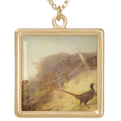 Walking up Pheasants on the 1st of October see al Gold Plated Necklace