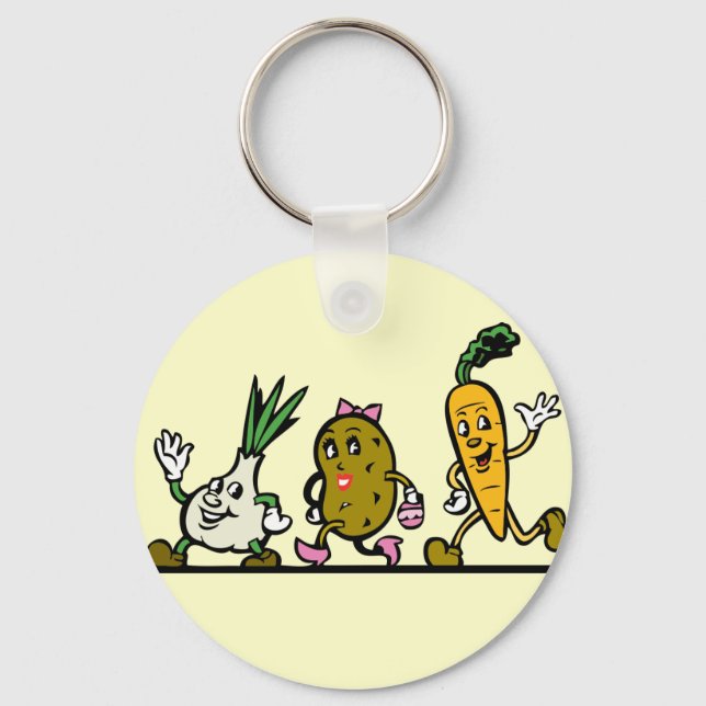 Walking Veggies! Keychain (Front)