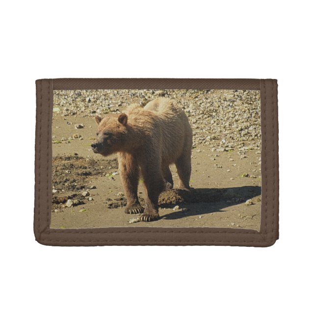 Walking Wild Grizzly Bear Wildlife Photo 2 Trifold Wallet (Front)