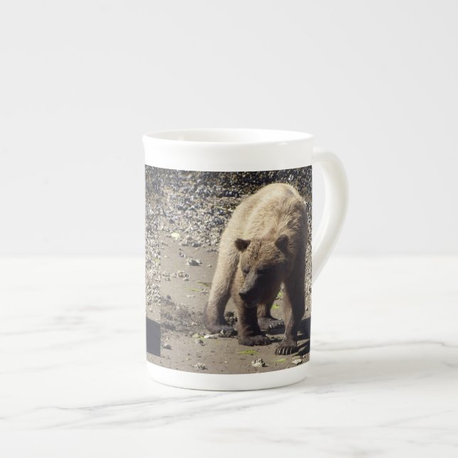 Walking Wild Grizzly Bear Wildlife Photo Bone China Mug (Front Right)