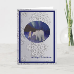 Walking WIth A Polar Bear Christmas Card