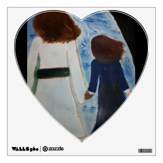 Walking with Jesus heart-shaped Wall Decal