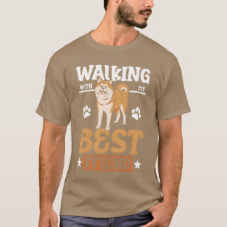 Walking with my best friend Akita vintage T-Shirt