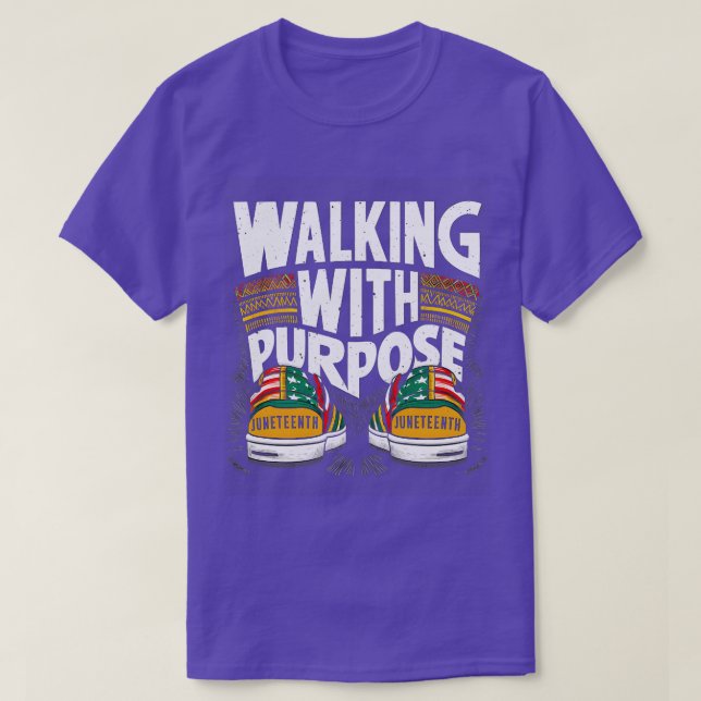Walking with Purpose Juneteenth Youth Sneakers Emp T-Shirt (Design Front)