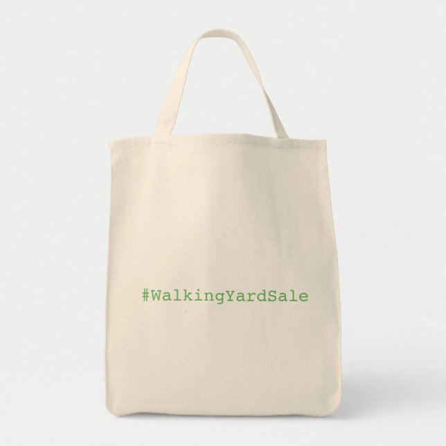 Walking Yard Sale Grocery Tote Bag (Front)