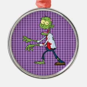 walking zombie metal ornament
