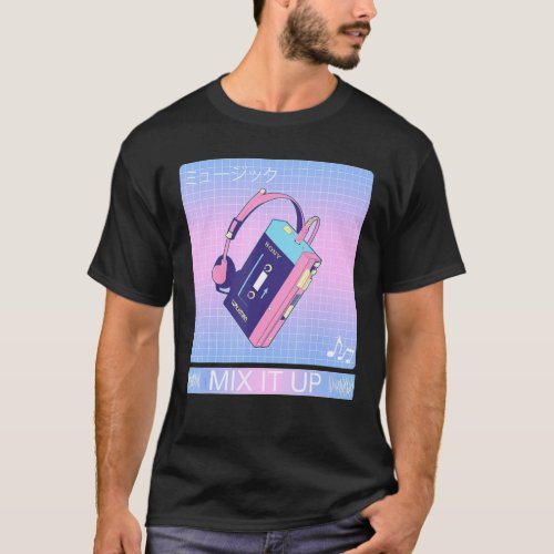 Walkman Tape Cassette Player 80s Japanese Otaku Ae T_Shirt