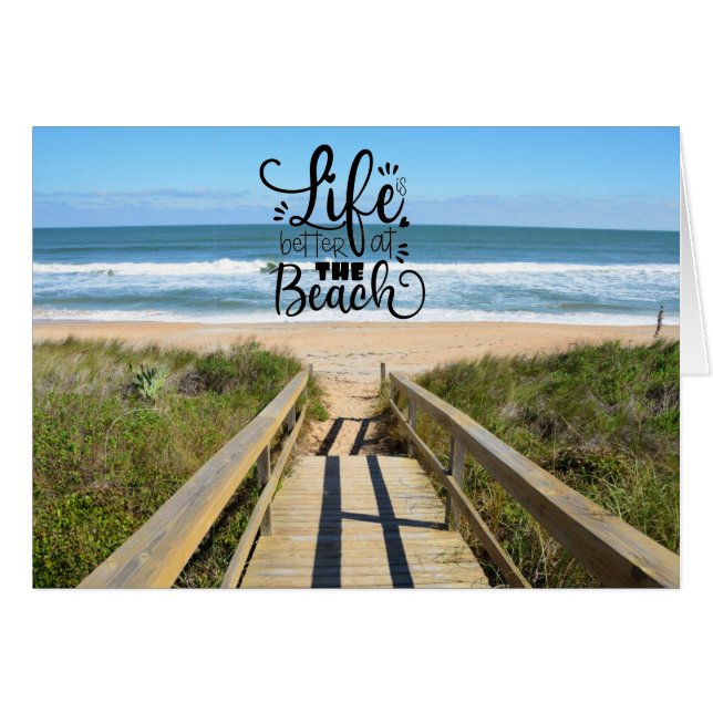 Walkway to the beach greeting card (Front Horizontal)